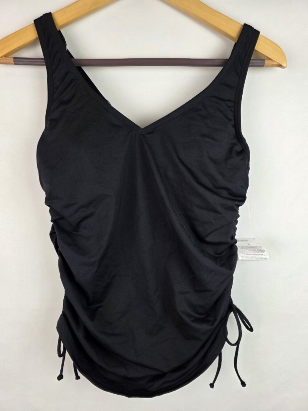 Lands' End Tankini Top Women's Size 2 Black Underwire Swimsuit Swim Top